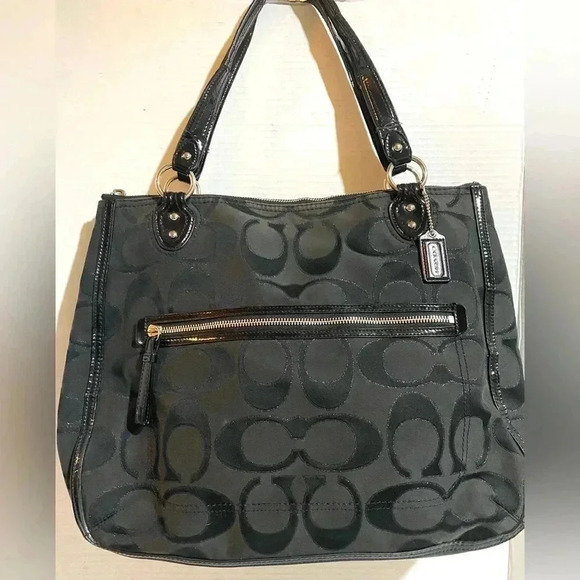 Coach CC signature print canvas shoulder handbag - Picture 1 of 11